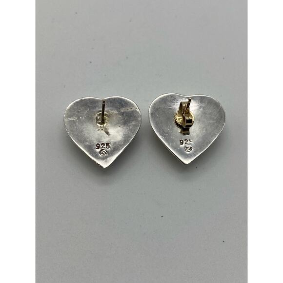 Sterling Silver 925‎ Puffy Heart post Earrings - Picture 2 of 2